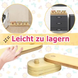 18er-Set Kinder Balancierbalken Balance Board Schwebebalken Spielzeug aus Holz QEENTOE