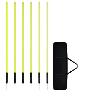 6pcs Slalomstangen-Set 150cm Sprunghafte Agilität Stangen Traingsstangen Gelb QEENTOE