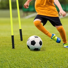 6pcs Slalomstangen-Set 150cm Sprunghafte Agilität Stangen Traingsstangen Gelb QEENTOE