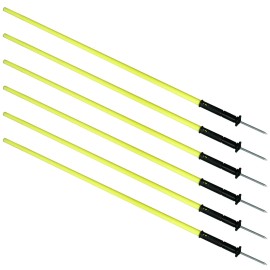 6pcs Slalomstangen-Set 150cm Sprunghafte Agilität Stangen Traingsstangen Gelb QEENTOE