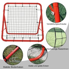 Trainingsnetz Fußball Kickback Tor Rückprallwand Rebounder Einstellbar Winkel QEENTOE