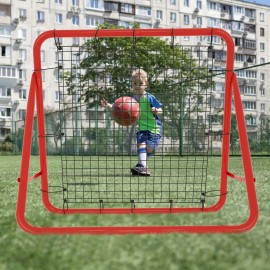 Trainingsnetz Fußball Kickback Tor Rückprallwand Rebounder Einstellbar Winkel QEENTOE