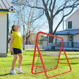 Trainingsnetz Fußball Kickback Tor Rückprallwand Rebounder Einstellbar Winkel QEENTOE