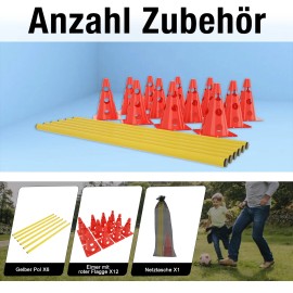 Agility Steckhürden-Set Kegelhürden 100cm Kindertraining Rot Hundetraining Gelb QEENTOE