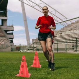 Agility Steckhürden-Set Kegelhürden 100cm Kindertraining Rot Hundetraining Gelb QEENTOE