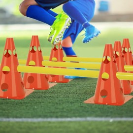Agility Steckhürden-Set Kegelhürden 100cm Kindertraining Rot Hundetraining Gelb QEENTOE