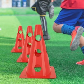 Agility Steckhürden-Set Kegelhürden 100cm Kindertraining Rot Hundetraining Gelb QEENTOE