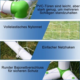 245x90x155cm Fußballtornetz Fussballtor Fußballtore Fußballnetz Fußball Tor PVC QEENTOE