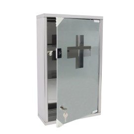 3 Fächer Medizinschrank Apothekerschrank Arzneischrank Hausapotheke Edelstahl QEENTOE