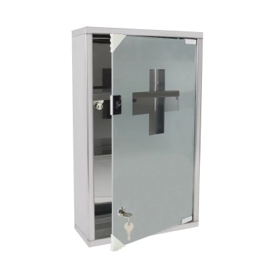 3 Fächer Medizinschrank Apothekerschrank Arzneischrank Hausapotheke Edelstahl QEENTOE