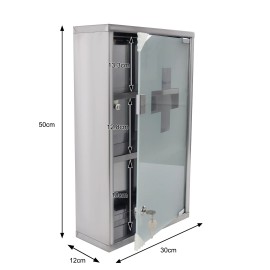 3 Fächer Medizinschrank Apothekerschrank Arzneischrank Hausapotheke Edelstahl QEENTOE