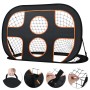 2 in 1 Pop-Up Fußballtor für Kinder Garten Faltbar Fussballtor mit 6 Loch Fußball Tor Fußballtraining Torwandtrainer mit Tragetasche Outdoor 121x80x80cm QEENTOE
