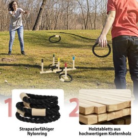 Wurfspiel Spielzeug Spielfelder Outdoor Indoor Holz Quoits Familie werfen Spiel QEENTOE