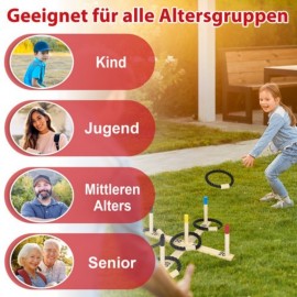 Wurfspiel Spielzeug Spielfelder Outdoor Indoor Holz Quoits Familie werfen Spiel QEENTOE