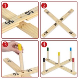 Wurfspiel Spielzeug Spielfelder Outdoor Indoor Holz Quoits Familie werfen Spiel QEENTOE