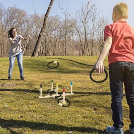 Wurfspiel Spielzeug Spielfelder Outdoor Indoor Holz Quoits Familie werfen Spiel QEENTOE