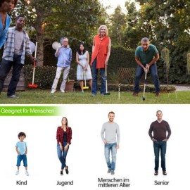 Krocket Croquet Kroquet Crockett Crocket Set Holz Spielzeug für 4 Spieler Garten QEENTOE