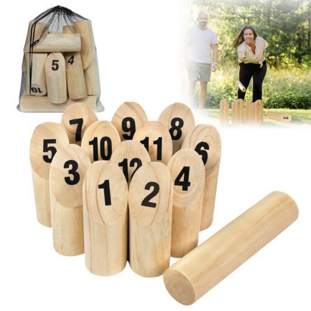 Kubb Wikingerschach Wurfspiel Spiel Schwedenschach Outdoor Party Camping Familie QEENTOE