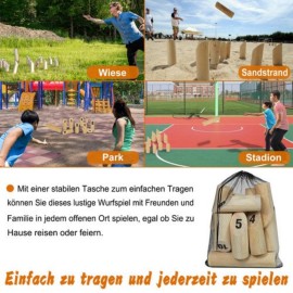 Kubb Wikingerschach Wurfspiel Spiel Schwedenschach Outdoor Party Camping Familie QEENTOE