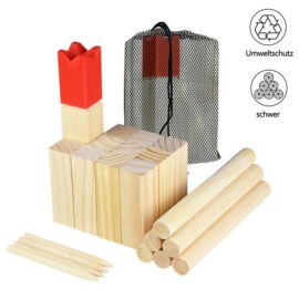 Kubb Spiel aus Holz König Schweden-Schach Wikingerspiel Rasenschach Wurfspiel QEENTOE