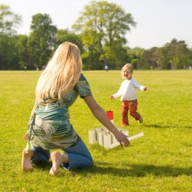 Kubb Spiel aus Holz König Schweden-Schach Wikingerspiel Rasenschach Wurfspiel QEENTOE