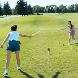 Kubb Spiel aus Holz König Schweden-Schach Wikingerspiel Rasenschach Wurfspiel QEENTOE