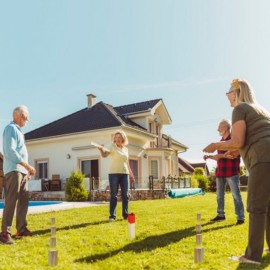 Kubb Spiel aus Holz König Schweden-Schach Wikingerspiel Rasenschach Wurfspiel QEENTOE