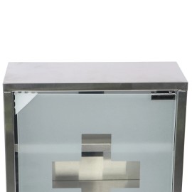 4 Fächer Medizinschrank Apothekerschrank Arzneischrank Hausapotheke Edelstahl QEENTOE