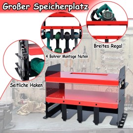 Werkzeughalter Werkzeugständer Werkzeugregal Werkzeugablage für Garage Max 150kgQEENTOE