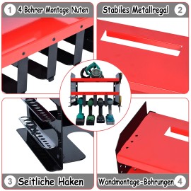 Werkzeughalter Werkzeugständer Werkzeugregal Werkzeugablage für Garage Max 150kgQEENTOE