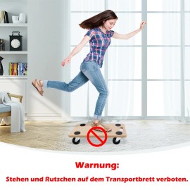 2pcs Möbelroller Transportroller Transporthilfe Umzugsroller Rollbrett Max 200kg QEENTOE